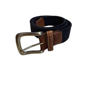 Brighton Stretch Belt Size 34 Navy Blue Made In USA